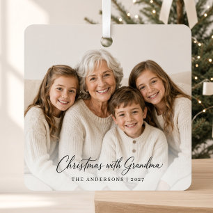 Weihnachten mit Oma Personalisierte Enkelkinder  Ornament Aus Metall