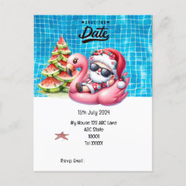 Weihnachten mit SANTA CLAUS Save the Date im Juli Postkarte