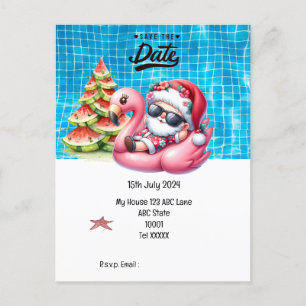 Weihnachten mit SANTA CLAUS Save the Date im Juli Postkarte