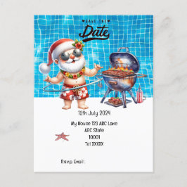 Weihnachten mit SANTA CLAUS Save the Date im Juli Postkarte