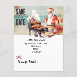 Weihnachten mit SANTA CLAUS Save the Date im Juli Postkarte
