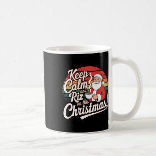 Weihnachten mit Santa Elf Lustig Keep Calm And Riz Kaffeetasse
