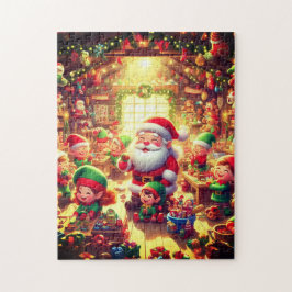 Weihnachten mit Santa und seinen süßen kleinen Elf Puzzle