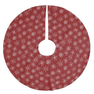 Weihnachten mit Schneeflocken Polyester Weihnachtsbaumdecke