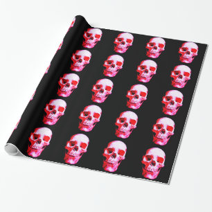 Weihnachten mit schwarzem Skull Geschenkpapier