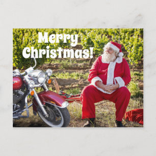 Weihnachten mit seinem Motorrad Weihnachten Postkarte