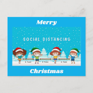 Weihnachten mit sozialer Distanz feiern Postkarte
