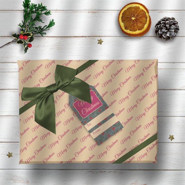 Weihnachten mit Stechpalmenbeeren Geschenkpapier (Von Creator hochgeladen)