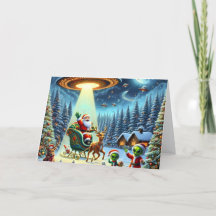 Weihnachten mit UFO-Alienhelfern des Weihnachtsman