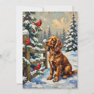 Weihnachten mit Vintage Cocker Spaniel und Kardina