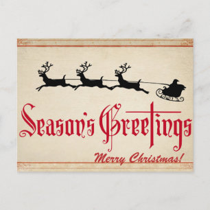 Weihnachten mit Vintage-Weihnachtsmann mit Schlitt Postkarte