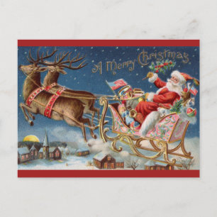 Weihnachten mit Vintage-Weihnachtsmann Postkarte