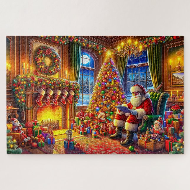 Weihnachten mit Weihnachtsdekorationen Weihnachtsl Puzzle (Horizontal)