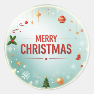 Weihnachten mit Weihnachtselementen Runder Aufkleber