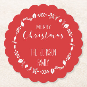 Weihnachten mit weißem Blätter Untersetzer