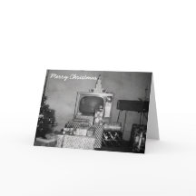 Weihnachten Mitte des Jahrhunderts Fernseher der 1