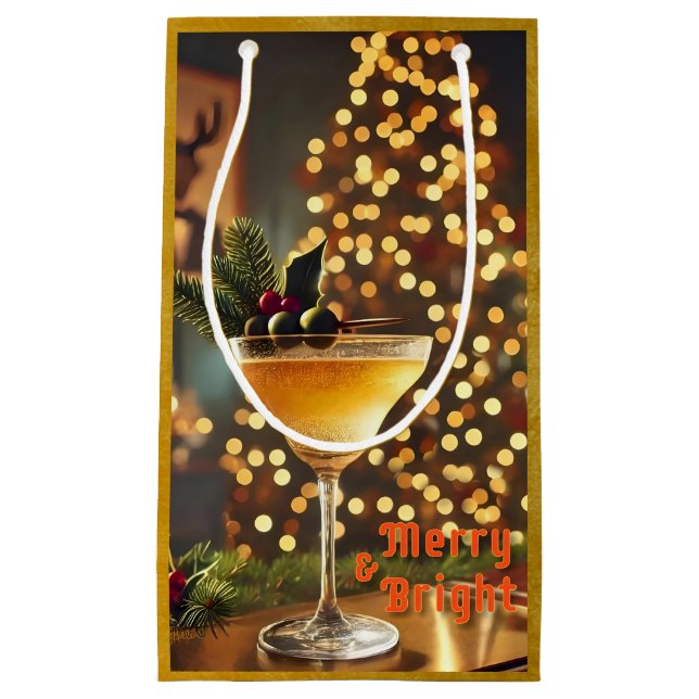 Weihnachten Mitte des Jahrhunderts Merry & Bright  Kleine Geschenktüte (Vorderseite)