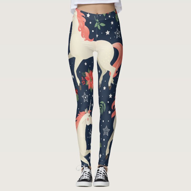 Weihnachten: Mittelalter drucken Leggings (Vorderseite)