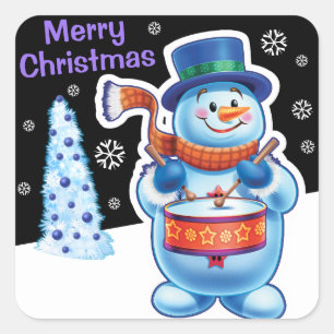 Weihnachten Mitternacht Platz Aufkleber Snowman Sc
