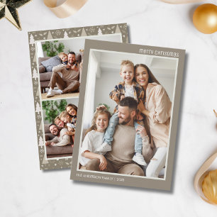 Weihnachten Modern 4 Familie Foto Collage Taupe