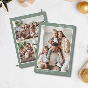 Weihnachten Modern 4 Familienfoto-Collage Sagegrün