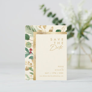 Weihnachten modern Cream Save The Date Postkarte