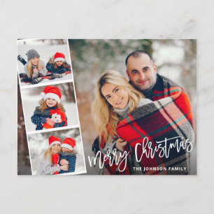 Weihnachten Modern Pinselschrift 4 FOTO Gruß Postkarte