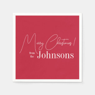 Weihnachten Moderne Familie Rot Frohe Weihnachten  Serviette
