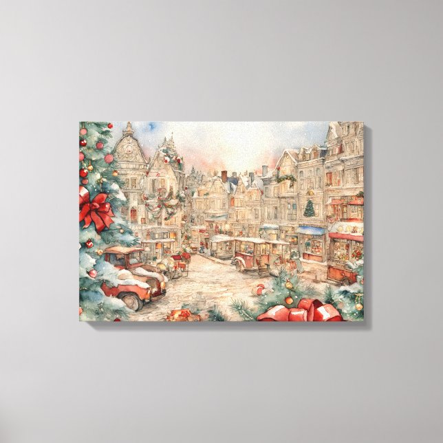 Weihnachten Moderne farbenfrohe Wrapped Art Canvas Leinwanddruck (Vorderseite)