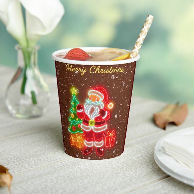 Weihnachten Moderne Neon Holiday Collection Pappbecher (In Situ)