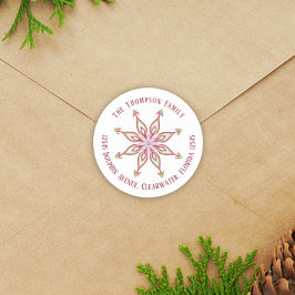 Weihnachten Moderne Niedliche Rücksendeadresse Sch Runder Aufkleber