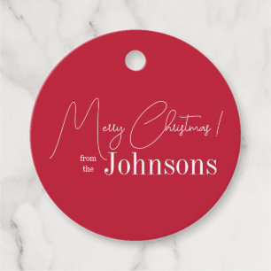 Weihnachten Moderne Rote Familie Geschenkanhänger