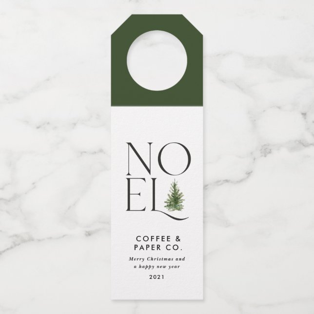 Weihnachten Moderne Typografie Weihnachtsfeiertag Flaschenanhänger (Vorderseite)