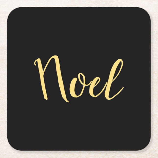 WEIHNACHTEN Moderner Chic Holiday Script Schwarzer Rechteckiger Pappuntersetzer (Vorderseite)