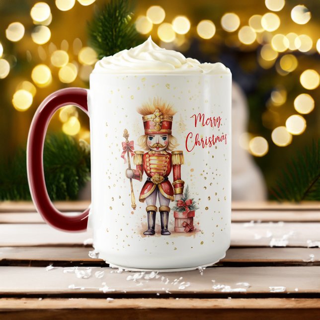 Weihnachten Moderner Eleganter Nutcracker Urlaub Tasse (Christmas Modern Elegant Nutcracker Holiday Mug)
