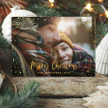 Weihnachten Moderner Minimal-Foto-Drehbuch-Stern s Folien Feiertagskarte<br><div class="desc">Real Folie Gold,  Silber und Rose Gold moderne minimale frohe Weihnachtsstars Foto Urlaubskarte. Mit einem Skripttext und echter Folie kostspielig aussehend modernes,  traditionelles Design,  kann die Hintergrundfarbe verändert werden,  um Ihren Stil zu Anzug.</div>