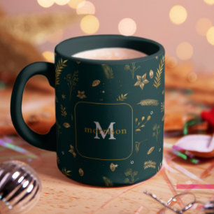 Weihnachten Moderner Winterurlaub Gold-Arrongram Tasse