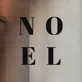 Weihnachten | Modernes Black Trendy Stilvolle Weih Fensteraufkleber