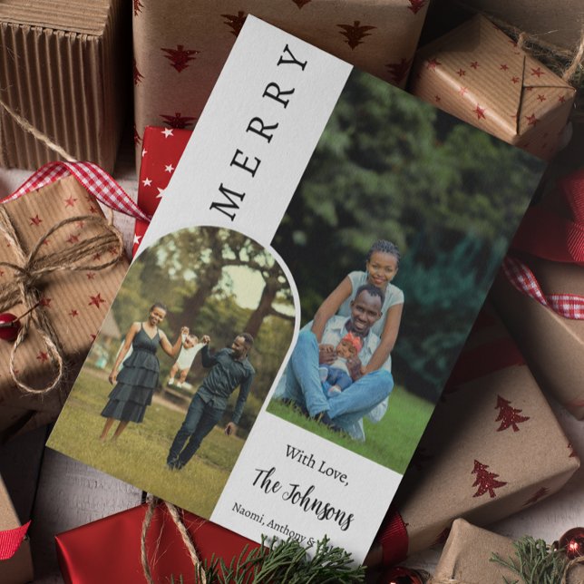 Weihnachten Modernes frohes Foto Personalisiert Karte (Von Creator hochgeladen)