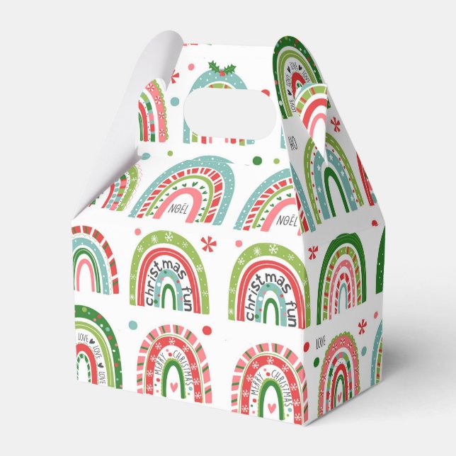 Weihnachten Modernes Regenbogenmuster Geschenkschachtel (Vorderseite)