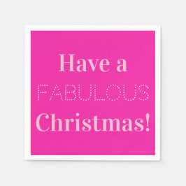 Weihnachten Modernes rosa Party Serviette