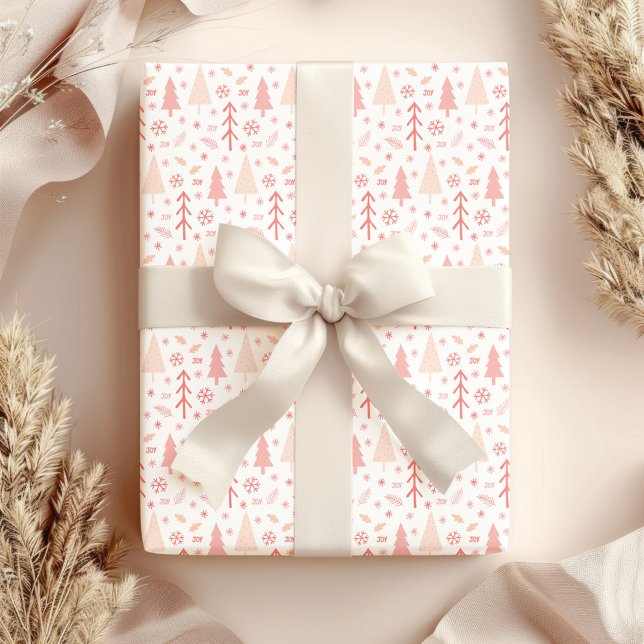 Weihnachten Modernes Wintermuster Geschenkpapier Set (Christmas Modern Winter Pattern Wrapping Paper Sheets by MINTIC DESIGN STUDIO)