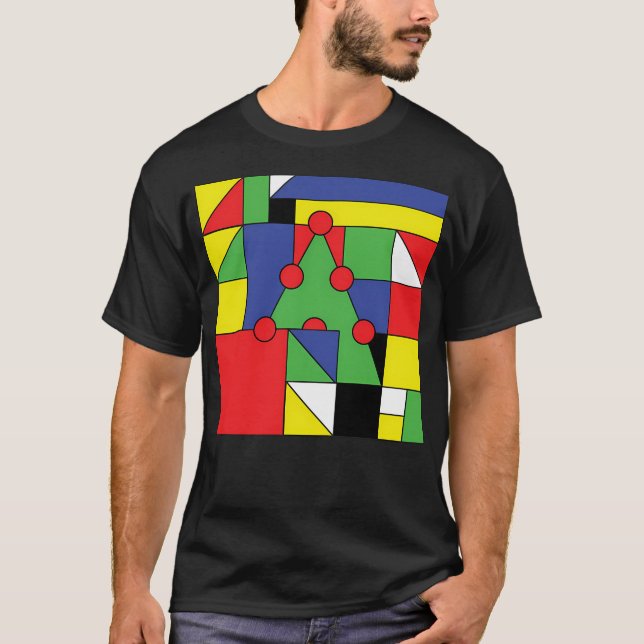 Weihnachten Mondrian T-Shirt (Vorderseite)