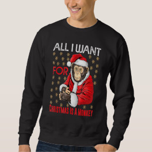 Weihnachten Monkey Xmas Monkey Pajama Tiere Sweatshirt