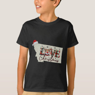 Weihnachten Montana Xmas-Staatskarte Montana Weihn T-Shirt