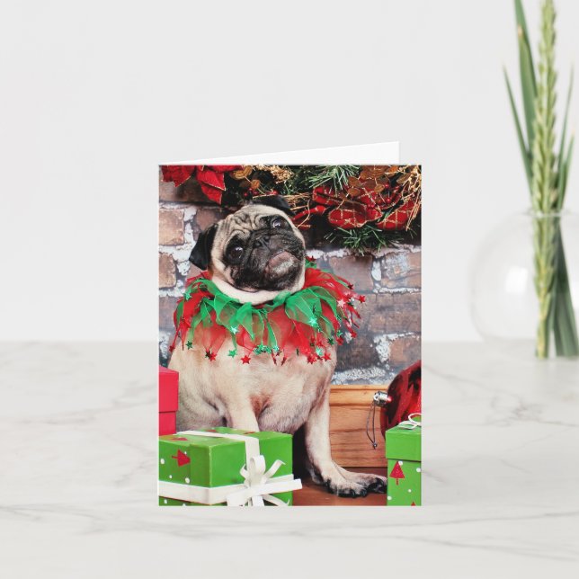 Weihnachten - Mops - Lily Lou (Vorderseite)