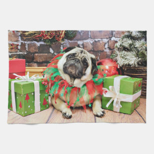 Weihnachten - Mops - Spencer Küchentuch