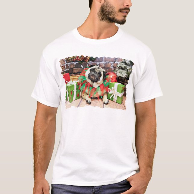 Weihnachten - Mops - Spencer T-Shirt (Vorderseite)
