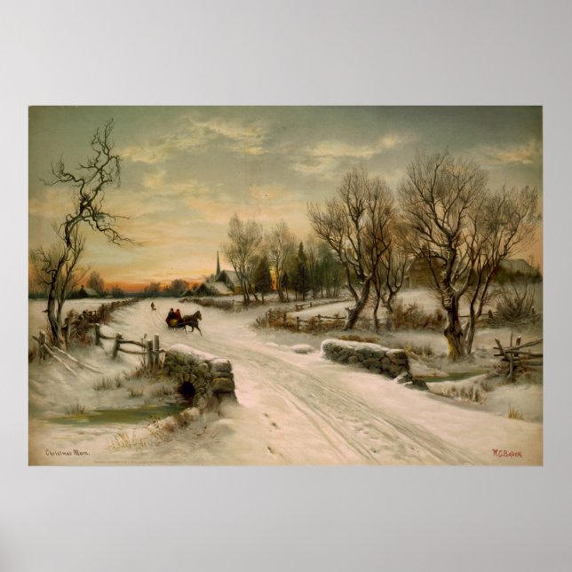 Weihnachten Morgens Poster (Vorne)
