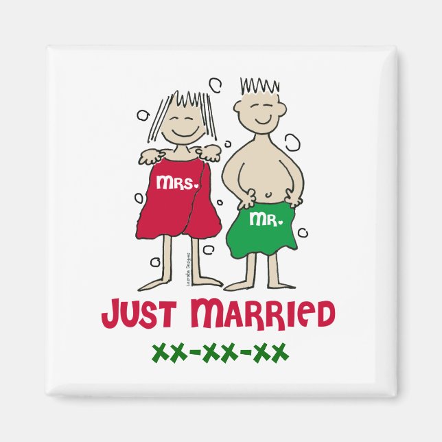 Weihnachten Mr. Just Married Magnet (Vorne)